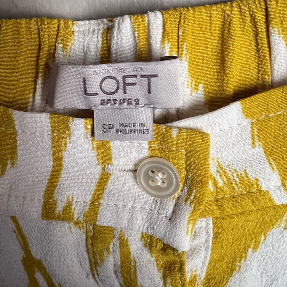 LOFT Mustard and White Mini Skirt Size Small - Picture 3 of 3